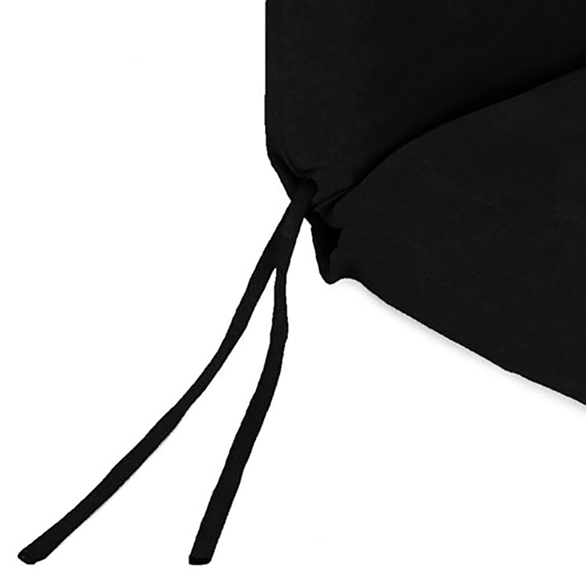 Jordan Manufacturing 45.5" x 23" Canvas Black Solid Rectangular Outdoor Chair Cushion with Ties