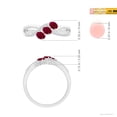 thumbnail image 6 of ANGARA Natural Oval Ruby Three Stone Bypass Ring with Diamonds in 925 Sterling Silver for Women (Size-4x3mm) | July Birthstone, Birthday, Anniversary, Jewelry Gift for Women | Natural Ruby Ring, 6 of 10