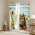 thumbnail image 3 of Castle Fairy Western Cowboy Cowgirl Blackout Curtains Set of 2 (52x84 Each) for Children Teens Adults,Chic Floral Sunflowers Window Curtains,Vintage Lodge Cabin Curtains and Drapes, 3 of 6
