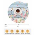 thumbnail image 6 of 13 Inch Round Placemats Set of 6, Easter Non Slip Heat Insulation PP Table Mats, Spring Bunny Feet Flowers Eggs Blue Wooden Grain Washable Place Mats for Kitchen Dining Party Table Decor, 6 of 7