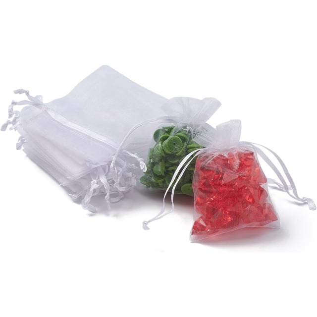 50 bolsas de organza para regalo con cordón ajustable, ideales para bodas, fiestas y Navidad.