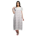 thumbnail image 1 of Moomaya Printed Sleepwear Cotton Ruffled Border Womens Maxi Nightdress, 1 of 5