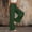 Army Green, variant on Vacation Pants Linen Pants Flowy Women's Summer Loose Straight Denim Pants with Buttoned Pockets and Pleats Mint Green 2X