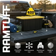 Ramtuff 4 Pack Stackable Storage Container and 4 Pack Connectable Moving Dolly