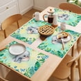 thumbnail image 5 of Cartoon Elephant Placemats Set of 6 Summer Butterfly Fern Tropical Palm Plants Place Mats Indoor Wipeable Table Mats Washable Dining Table Placemats for Kitchen Holiday Party Home Decor 13x19 Inch, 5 of 9