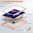 thumbnail image 2 of SaniMore for Apple iPad Air 11 (2024) Case, 3 Layers Multi-Functional Case with Shoulder Strap & Foldable Handle Multi-Angle Kickstand Shockproof Protective Case, Rosegold, 2 of 13