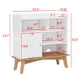 thumbnail image 3 of Primary Living Space Cabinets Colorblocking Storage Cabinet with Solid Wood Base & feet, Floor Cabinet for Bedroom Living Room Nursery Home Office Reception Entrance, Bookcases for , Bathroom, 3 of 7