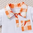 thumbnail image 6 of KPOPLK Toddler Baby Boy Clothes 3 6 9 12 18 Months 2 3T 4T Summer Spring Polo Shirt Shorts Sleeves Set Button Outfits 2 PCS(6-12 Months,Orange), 6 of 7