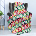 thumbnail image 4 of Geometric Circle Soft Flannel Fleece Throw Blanket, Vibrant Style Circular Forms Retro Spots Fashion Hipster Design, Cozy Plush for Indoor and Outdoor Use, 70" x 90", Multicolor, by Ambesonne, 4 of 5