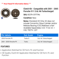 thumbnail image 2 of Clutch Kit - Compatible with 2001 - 2005 Porsche 911 3.6L H6 Turbocharged 2002 2003 2004, 2 of 2