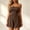 Coffee, variant on Womens Solid Color Summer Casual Strapless Romper Sleeveless off Shoulder Short Jumpsuits Beach Vacation Clothes Black