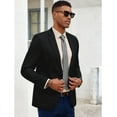 thumbnail image 3 of COOFANDY Men Linen Summer Blazer Stylish Regular Fit Linen Sportcoat Business Work Suit Jacket, 3 of 6