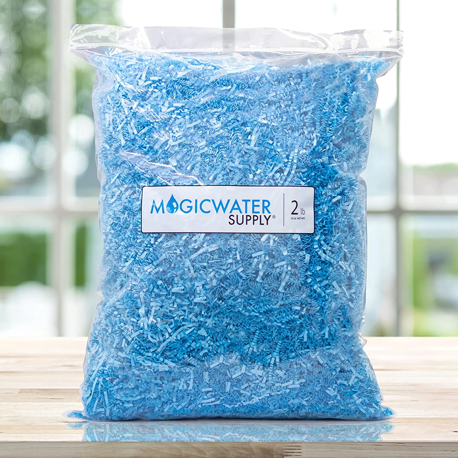 Crinkle Cut Paper Shred Filler (2 LB) for Gift Wrapping & Basket Filling - Light Blue| MagicWater Supply