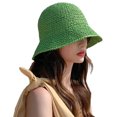 thumbnail image 1 of Sombrero de paja para el sol, sombrero de pescador tejido, sombrero de playa, gorra plegable, gorras de verano, sombrero de pescador para mujer, 1 of 6