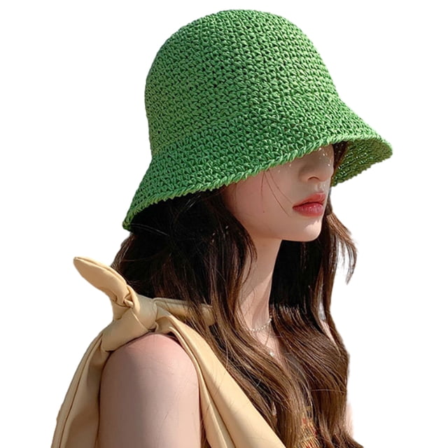 Sombrero de paja para el sol, sombrero de pescador tejido, sombrero de playa, gorra plegable, gorras de verano, sombrero de pescador para mujer