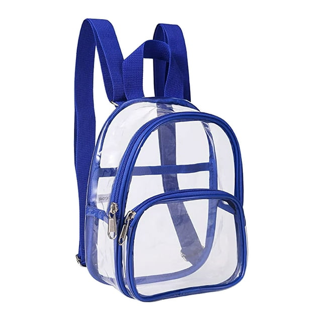 Riforla Clear Backpack Heavy Duty Transparent Backpack See Through Backpack with Reinforced Strap Clear Backpack Stadium Blue