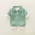 thumbnail image 2 of Umfun Baby Corduroy Collared Romper - Warm Button Down One-Piece Jumpsuit with Flap Pockets and Cuffed Sleeves Trendy Fall Winter Outfit for Infant Boys Girls, 2 of 9