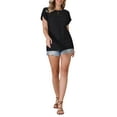 thumbnail image 2 of INSPIRE CHIC Eyelet Tops for Women's Short Sleeve Hollow Out Summer Dressy Casual Top XL Black, 2 of 6