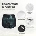 thumbnail image 4 of Daiia Moonlit Night Sky Shark Pattern Women's 2 in 1 Running Shorts - Lightweight Athletic Workout Gym Yoga Shorts Liner with Phone Pockets-X-Large, 4 of 7