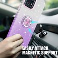 thumbnail image 3 of TJS for Motorola Moto Edge Plus 2023 Phone Case, Two Tone Shinny Glitter Metal Ring Magnetic Support Kickstand Cover for Moto Edge Plus 2023 (Purple), 3 of 6