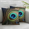 thumbnail image 3 of COMIO Waterproof Pillow Covers for Couch Throw Pillow Cases, Abstract Peacock Animal Feather Decorative Cushion Pillow Covers,Indoor Outdoor Decoration Ornate Colorful Plume, 3 of 5