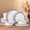 White-Service for 6, variant on Ashen Ceramic Dinnerware Set Service for 8