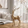 thumbnail image 7 of Christmas Reindeer Figurines, Gold Standing Deer Statue, Reindeer Decorations for Christmas Decor Living Room Book Shelf Desk Tabletop Ornament Display, 7 of 7