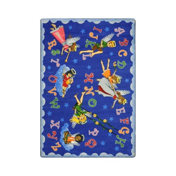 Kid Essentials - Inspirational Area Rugs Angel Alphabet, 7'8" x 10'9", Multicolored