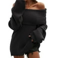 thumbnail image 2 of Women's Off the Shoulder Sweater Oversized Batwing Sleeve Loose Pullover Sweaters Tops, 2 of 10