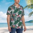 thumbnail image 6 of Uemuo Tropical Leaves Printed Regular Fit Short Sleeve Casual Hawaiian Shirt for Men,Aloha shirt,Tropical shirt,Floral print shirt,Vacation Beach shirt-Large, 6 of 9