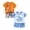 D-Sky Blue & Orange (4PC), variant on mgoYE Toddler Newborn Baby Boy Outfit Girl Clothes 4 Piece Graphic Summer T-shirts and Shorts Set for 3 6 12 18 24 Months 3T 4T 5T 6T 7T 8T Size 3-6 Months