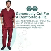 M&M SCRUBS Solid Men Scrub Set, Men Medical Uniforms 201- (BURGUNDY)
