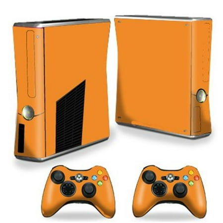 MightySkins XBOX360S-Glossy Orange Skin Decal Wrap Cover for Xbox 360 S Slim Plus 2 Controllers - Solid Orange Each Microsoft Xbox 360 S Slim Skin kit is printed with super-high resolution graphics with a ultra finish. All skins are protected with MightyShield. This laminate protects from scratching  fading  peeling and most importantly leaves no sticky mess guaranteed. Our patented advanced air-release vinyl guarantees a perfect installation everytime. When you are ready to change your skin removal is a snap  no sticky mess or gooey residue for over 4 years. This is a 8 piece vinyl skin kit. It covers the Microsoft Xbox 360 S Slim console and 2 controllers. You can t go wrong with a MightySkin. Features Skin Decal Wrap Cover for Xbox 360 S Slim Plus 2 Controllers Microsoft Xbox 360 S decal skin Microsoft Xbox 360 S case Microsoft Xbox 360 S skin Microsoft Xbox 360 S cover Microsoft Xbox 360 S decal Add style to your Microsoft Xbox 360 S Slim Quick and easy to apply Protect your Microsoft Xbox 360 S Slim from dings and scratchesSpecifications Design: Solid Orange Compatible Brand: Microsoft Compatible Model: Xbox 360 Slim Console - SKU: VSNS60574