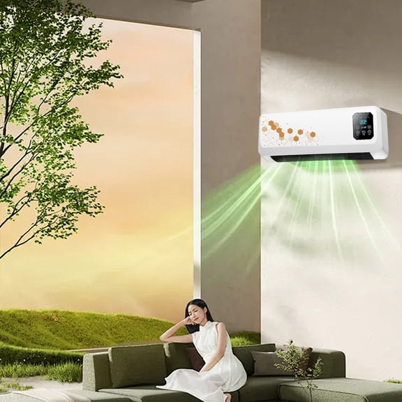 FYHALE 8,000 BTU Wall-Mount Air Conditioner, 250 sq. ft., LED Display, Remote Control, White