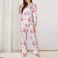 thumbnail image 2 of Vsdgher gnome couple Pajamas Set Long Sleeve Sleepwear Womens Button Down Nightwear Pj Sets-Small, 2 of 7