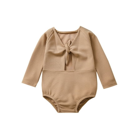 

Infant Newborn Baby Girls Swimsuit Long Sleeve Sun Protect Solid Hollow Out Bathing Suit
