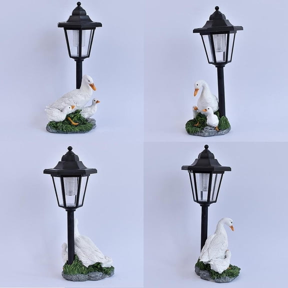 Estatua de para exteriores, figura de animal con linterna solar, lámpara de paisaje, escultura decorativa de regalo, adorno de resina para jardín