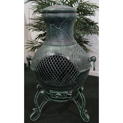 The Blue Rooster Etruscna Style Cast Aluminum Wood Burning Chiminea by The Blue Rooster