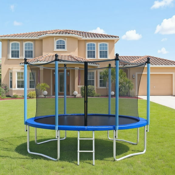 Resenkos Bounce Trampoline Replacement Safety Enclosure Net,15/16 Feet Trampoline Replacement Safety Net with Adjustable Straps-15 ft