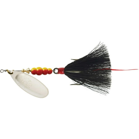 Mepps Aglia Dressed Inline Spinner 1/2oz Black Tail Silver Blade