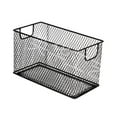 thumbnail image 3 of TISHITA Mesh Wire Storage Basket CD Storage Box Container Office Desk Basket Mesh Open Storage Bin, for Bathroom Pantry Home Cabinets Black, 3 of 8