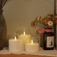 thumbnail image 4 of Juego de 3 Velas de Pilar de Vidrio sin Llama Volnyus con Control Remoto, 4 of 7