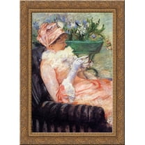 The Cup of Tea 24x18 Gold Ornate Wood Framed Canvas Art by Mary Cassatt