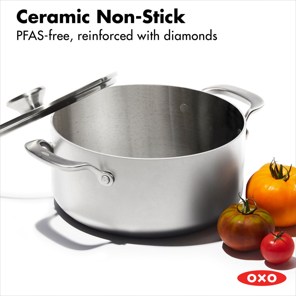 OXO Ceramic Professional Non-Stick 5-Quart Stock Pot with Lid
