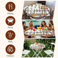 thumbnail image 7 of Thanksgiving Pumpkins Round Tablecloth, Fitted Table Cover with Elastic for 36"-44" Round Tables, Fall Leaves Country Wildflowers Fence Table Cloth Outdoor Indoor Dinning Party Waterproof Tablecloths, 7 of 7