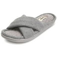 thumbnail image 2 of Floopi Women's Ultra Soft Padded Felt Criss Cross Slide W/French Terry Memory Foam Slipper, 2 of 5