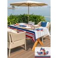 thumbnail image 5 of Outdoor Tablecloth with Umbrella Hole for Patio/Picnic/Party/Camping, 4th of July Waterproof Table Cloth Rectangle Table Cover Washable, Vintage Floral Blue Red Independence Day (60"x 84"), 5 of 9