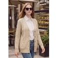 thumbnail image 5 of Women’s Cable Knit Cardigan Sweater Button Down V Neck Long Sleeve Soft Lightweight Knit Open Front Casual Fall Outerwear with Pockets, 5 of 7