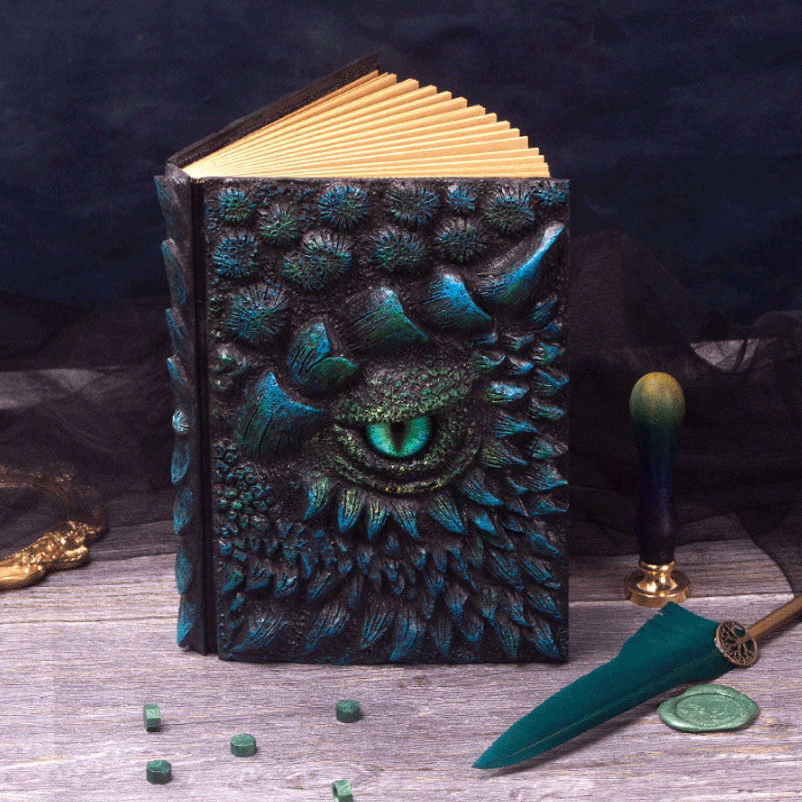 NWJ New Deluxe Animated Dragon Book - A5 Resin Craft Notebook