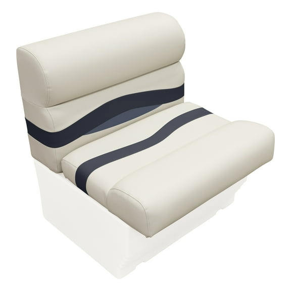 Wise BM1143-986 Premier Series Pontoon 27" Bench Cushion Set - Platinum / Spectra Navy / Cobalt